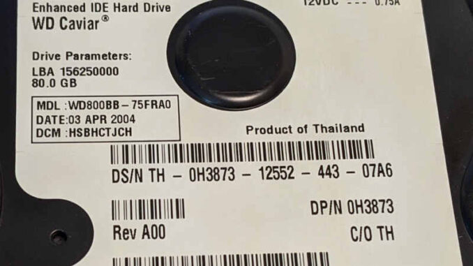 Western Digital Caviar WD800 Festplatte 80GB