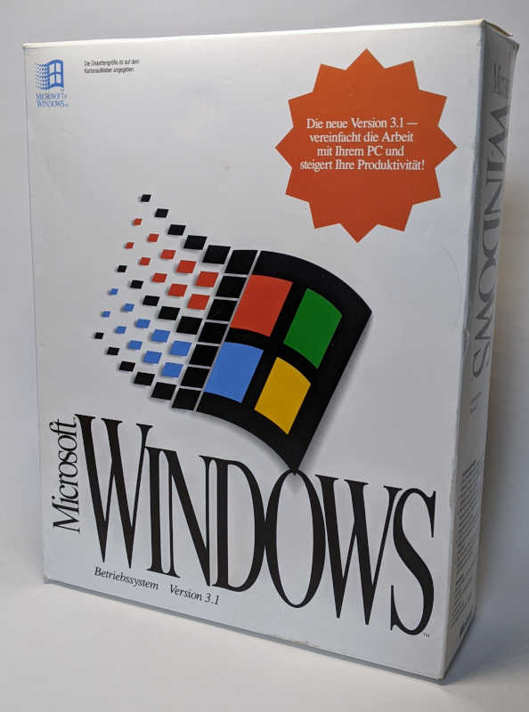 Microsoft Windows 3.1 Betriebssystem Originalverpackung Retail