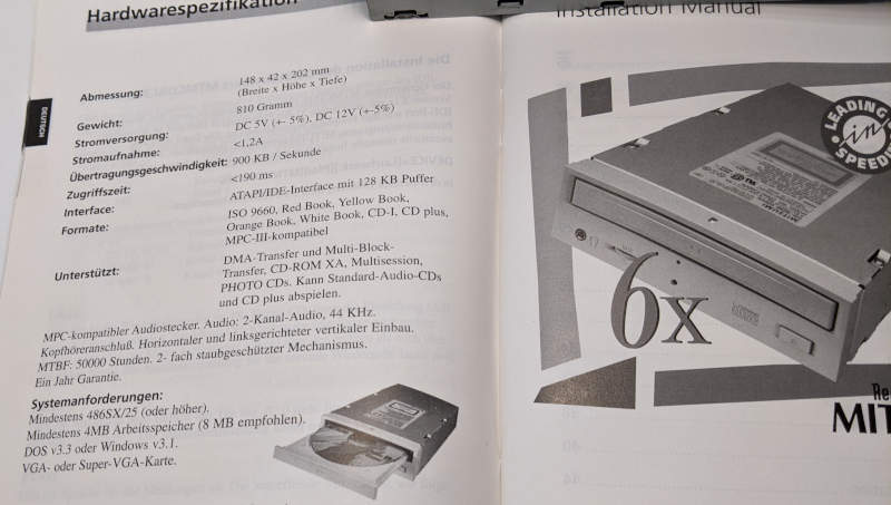 Mitsumi CRMC-FX600S CD-ROM Hardwarespezifikation