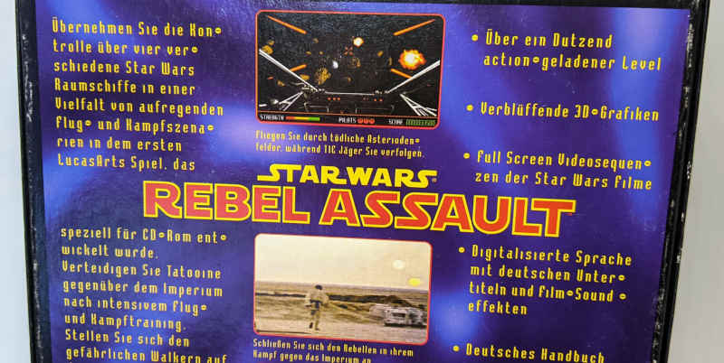 PC-Spiel Star Wars Rebel Assault CD-ROM mit 3D Grafik