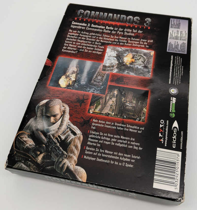 Commandos 3 - Destination Berlin - Originalverpackung DVD - Rückseite