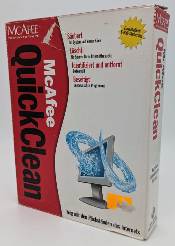McAfee QuickClean Ver. 1.0.3 - Cleaner für Windows 95, 98, Me, NT und Windows 2000 - Box