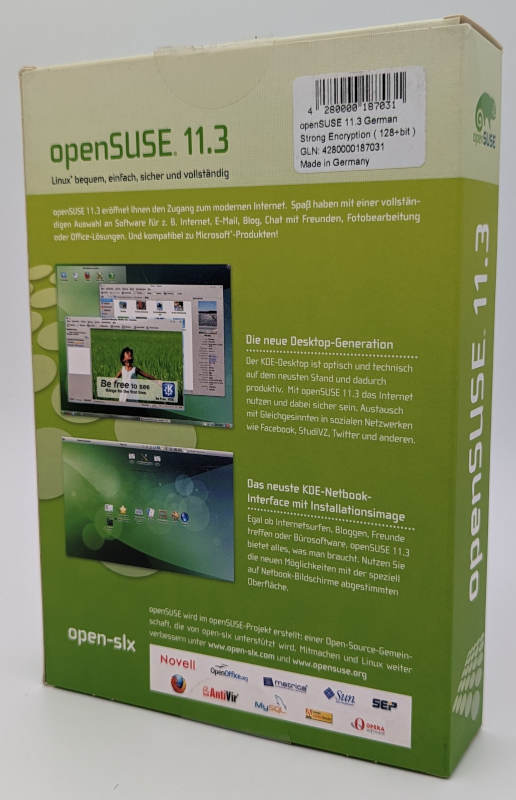 Linux OpenSUSE 11.3 - Deutsch - Box - Rückseite