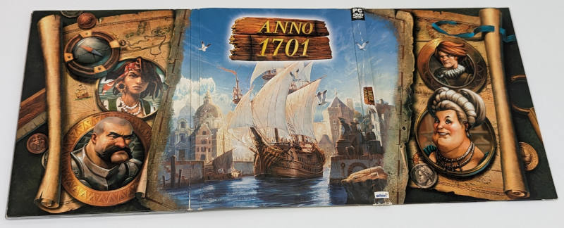 PC-Spiel Anno 1701 - Wirtschaftssimulation - kunstvolle Hüllenrückseite