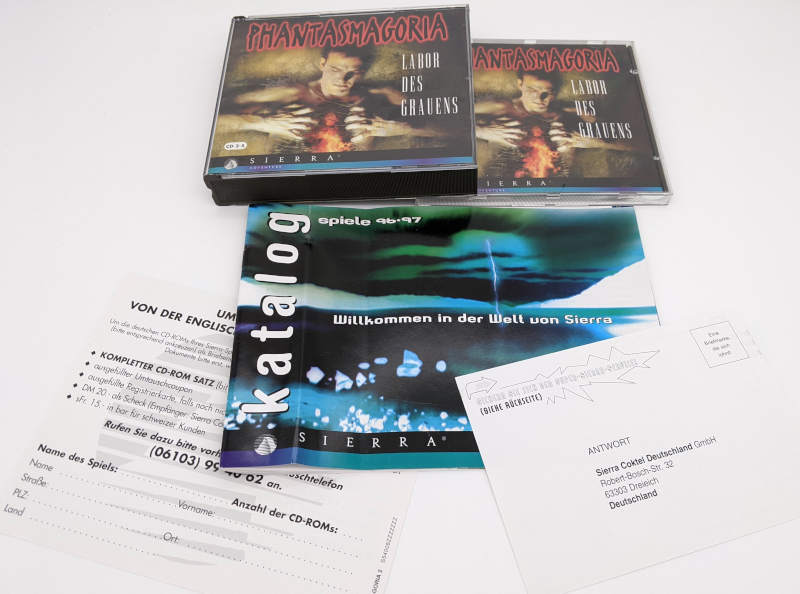PC-Spiel Phantasmagoria - Sierra Entertainment für Windows 95 - Zubehör und Sierra Katalog 96-97