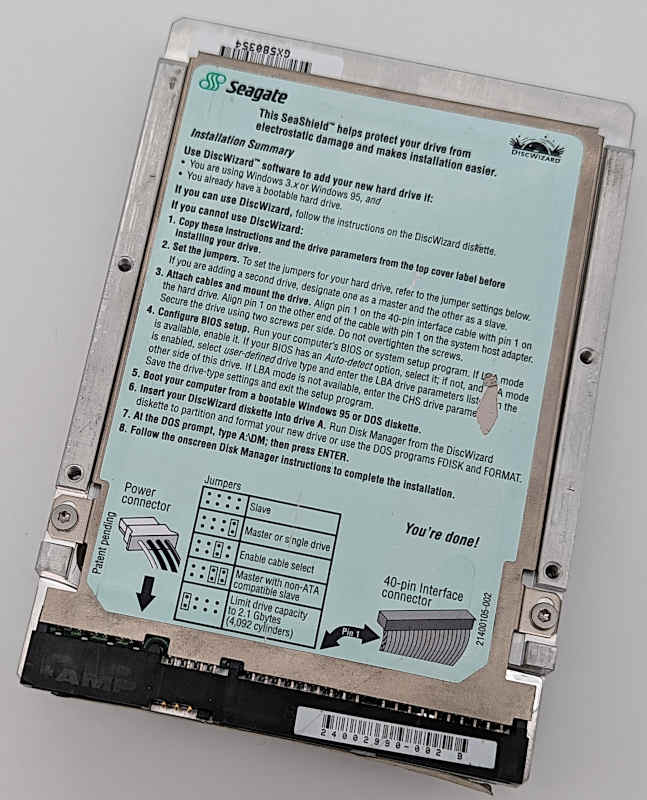 Seagate HDD Medalist ST36531A Festplatte - Installations-Anleitung