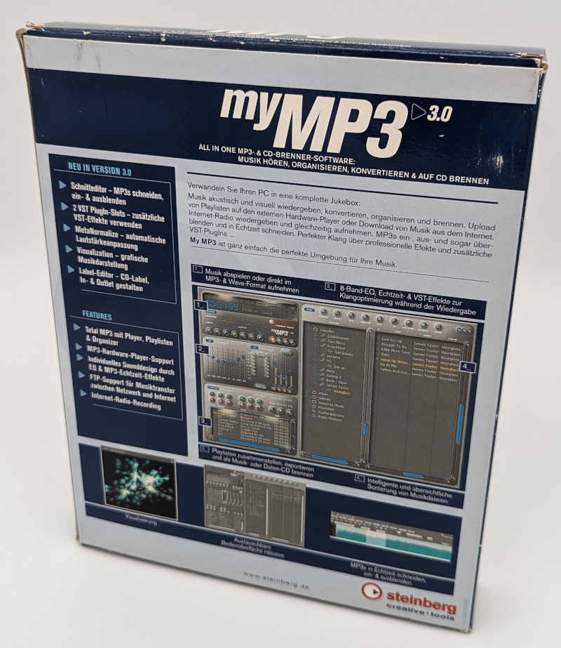 Steinberg myMP3 3.0 Software - Verpackung - Box - Rückseite
