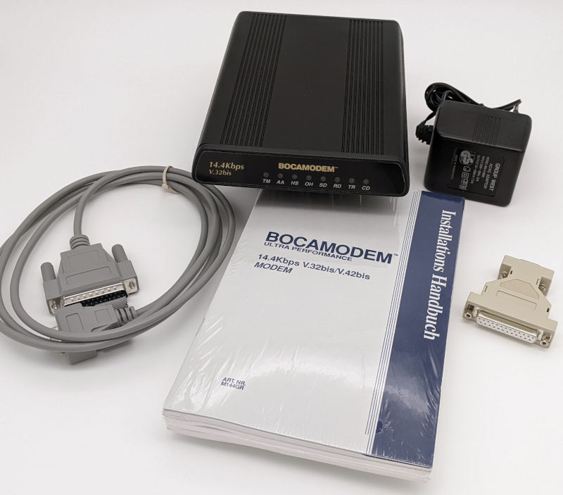 Bocamodem 14.4Kbps Fax Data External Modem Seriell - Modem + Kabel + Handbuch mit Disketten